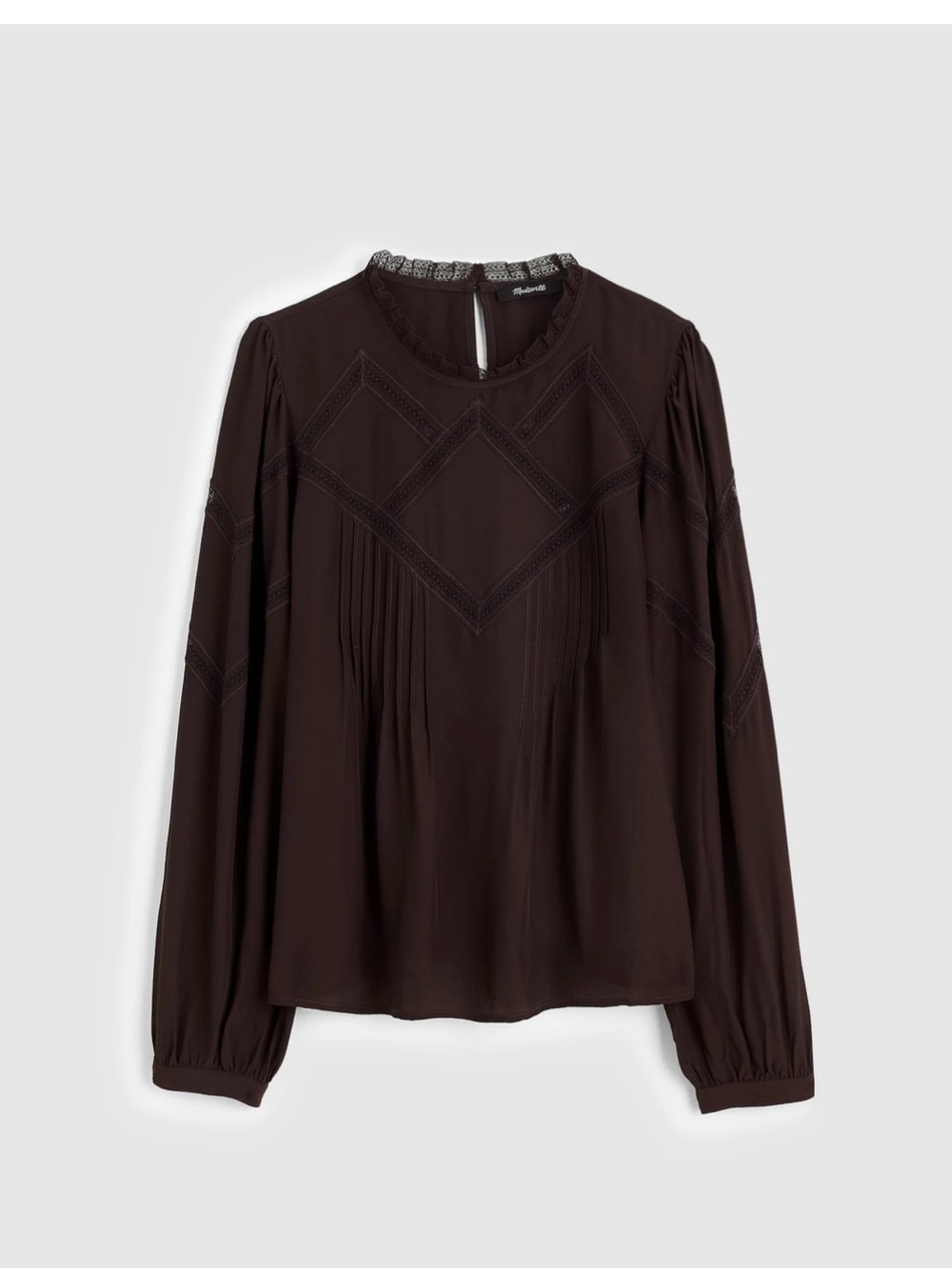Madewell Dark Brown Long-Sleeve Women's Blouse